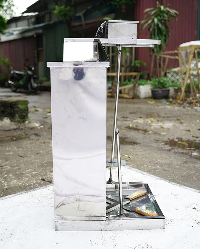 Khung vỏ inox lò nướng thịt doner kebab 3 buồng gas