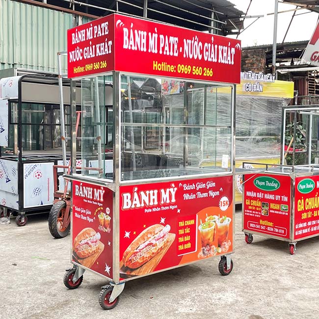 Kinh nghiệm chọn mua xe bánh mì pate inox mái bằng 1m2