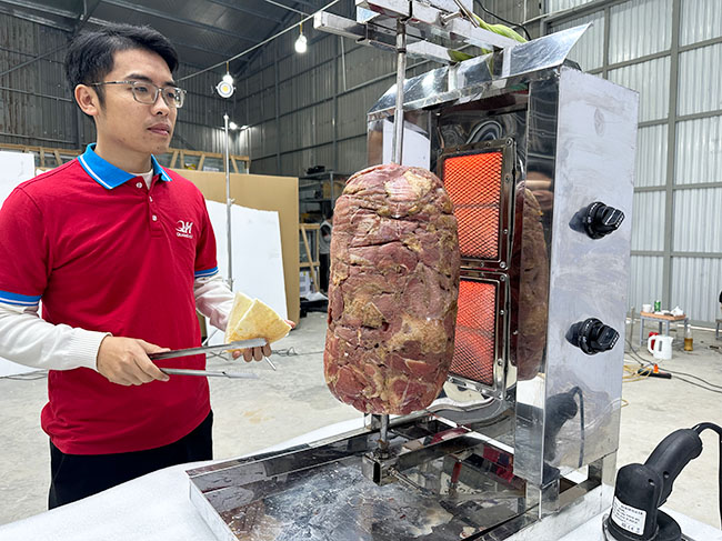 Lò nướng thịt doner kebab 2 buồng điện giá tốt