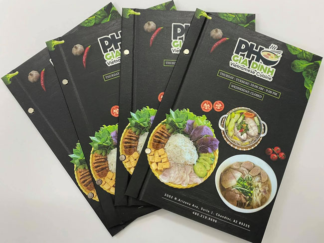 Menu quán phở Gia Đình