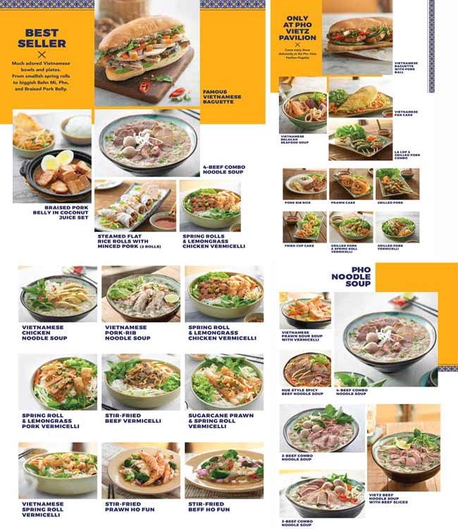 Menu quán phở VietZ