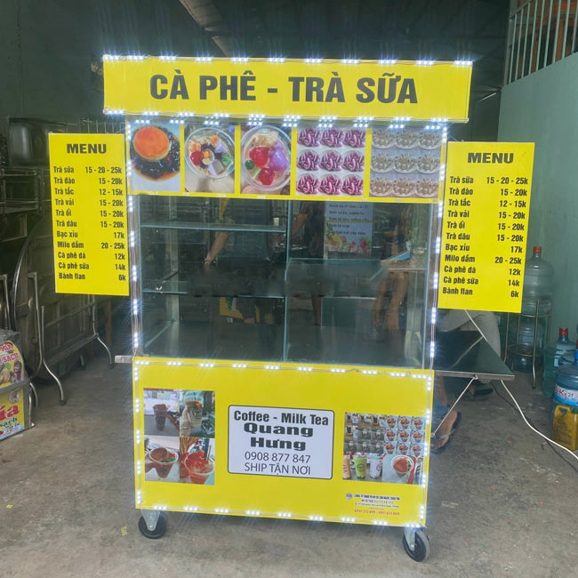 Mua xe bán trà sữa nội thất 8888