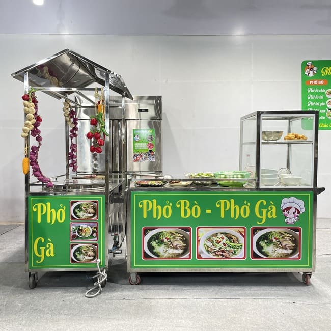 Quang Huy sản xuất quầy bán phở đẹp theo yêu cầu