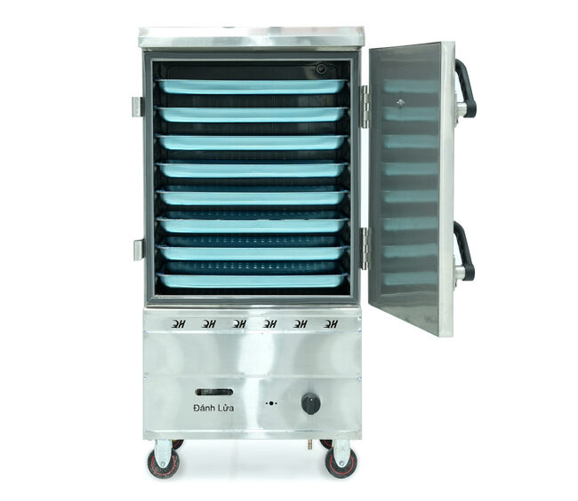 Thiết kế 8 khay đáp ứng nhu cầu nấu cơm theo mẻ