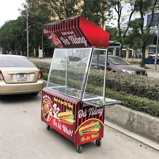 Thiết kế mái vát xe bánh mì que 1m2