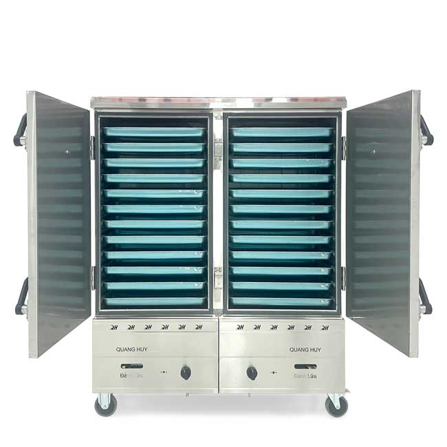 Tủ nấu cơm 24 khay nấu từ 80kg Gạo/Mẻ không điều khiển
