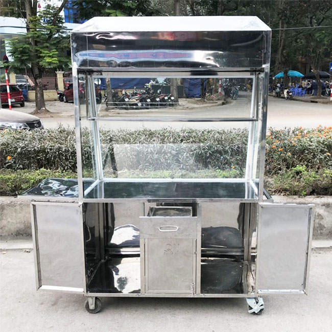 Tủ chứa đồ xe bánh mì que mái vát 1m2