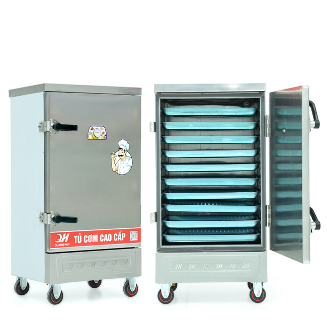 Tủ nấu cơm 10 khay nấu từ 35kg Gạo/Mẻ không điều khiển