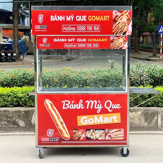 Ưu điểm xe bán bánh mì que 1m mái bằng