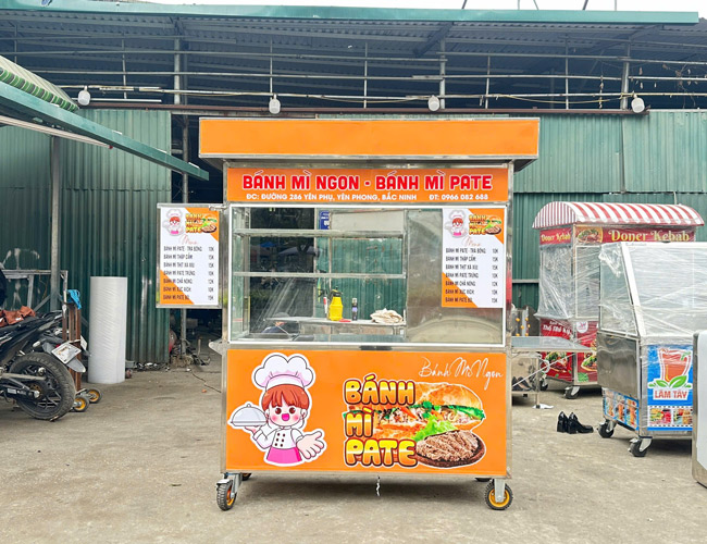 Xe bánh mì 1m8 – Phù hợp điểm bán cố định
