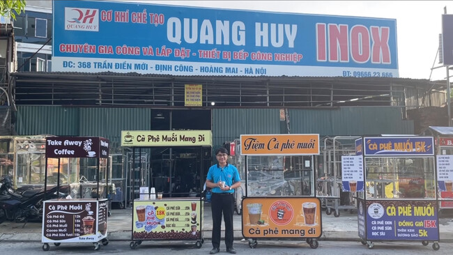 Xe cafe take away sản xuất theo yêu cầu tại xưởng Quang Huy