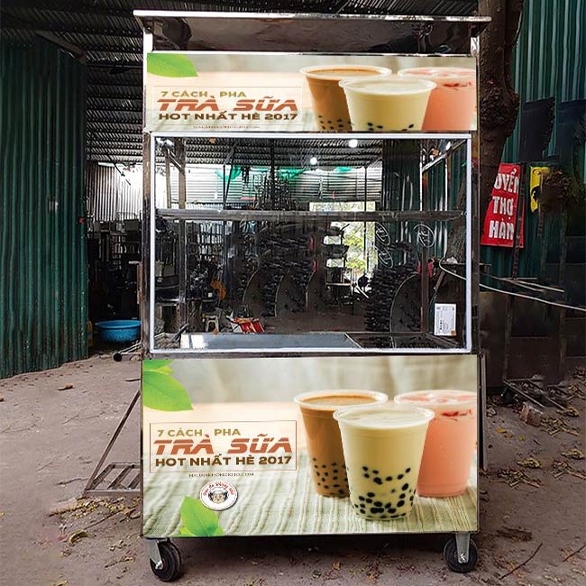 Xe đẩy trà sữa nhỏ gọn 90cm