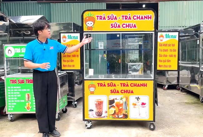 Kích thước xe trà sữa