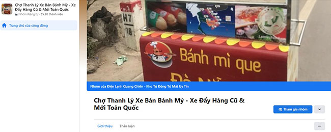 Hội nhóm thanh lý xe bánh tráng trộn