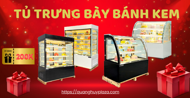Khuyến mãi tủ bánh kem: Voucher 200k + Bộ vệ sinh tủ bánh kem