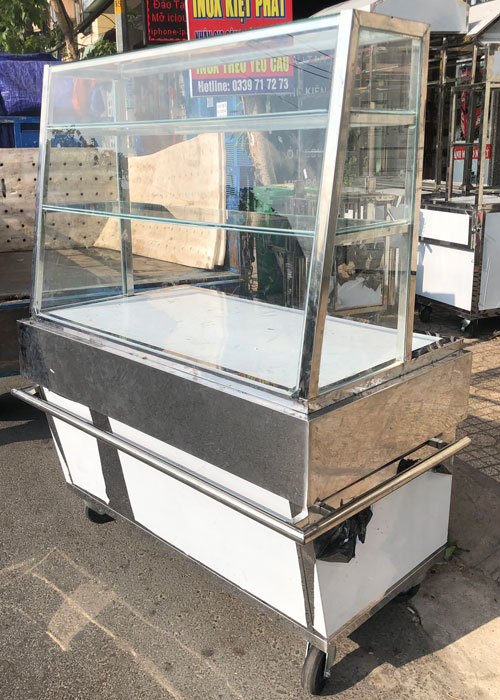 kính cường lực tủ bánh mì nhôm