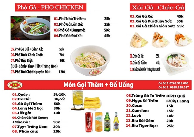 Menu đa dạng