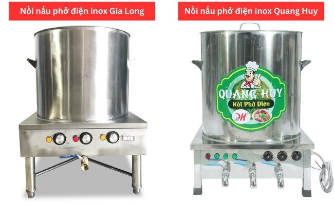 So sánh nồi nấu phở điện Gia Long và nồi phở điện Quang Huy