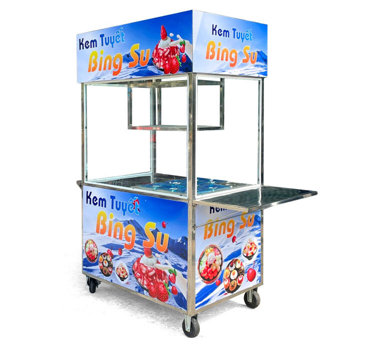 Xe bán kem 1m5 mái bằng tăng khả năng nhận diện thương hiệu