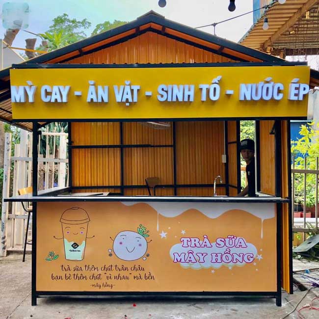 Xe bán trà sữa gỗ nâng cao khả năng thu hút khách hàng
