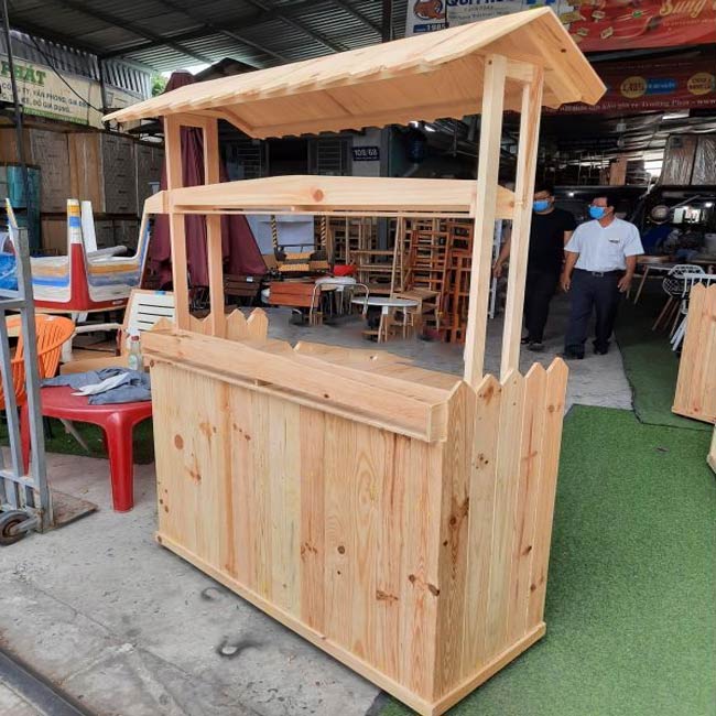 Xe bán trà sữa gỗ tăng khả năng nhận diện thương hiệu