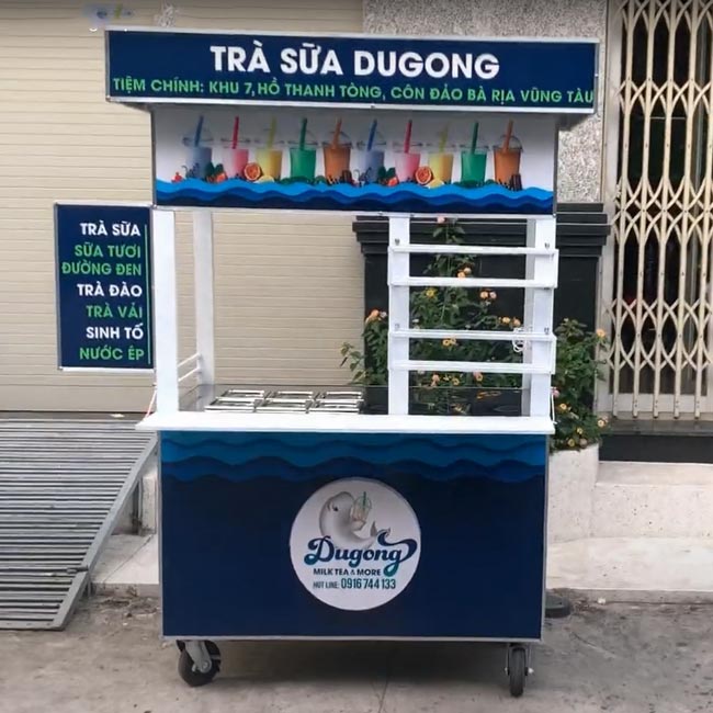 Xe trà sữa bằng sắt linh hoạt cải tạo và mở rộng công năng