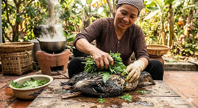 Cách thực hiện vặt lông gà bằng lá đu đủ