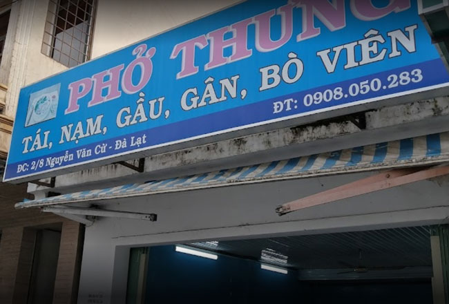 Địa chỉ quán phở Thưng