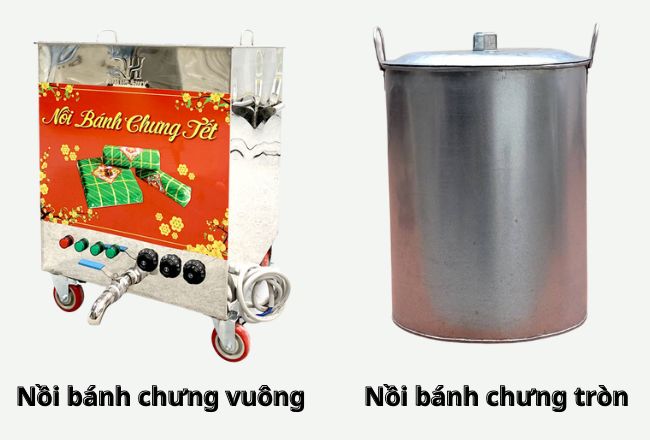 Điểm khác biệt của nồi luộc bánh chưng vuông với nồi tròn