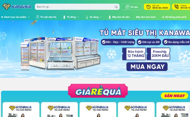 Trang bán hàng online của Kanawa