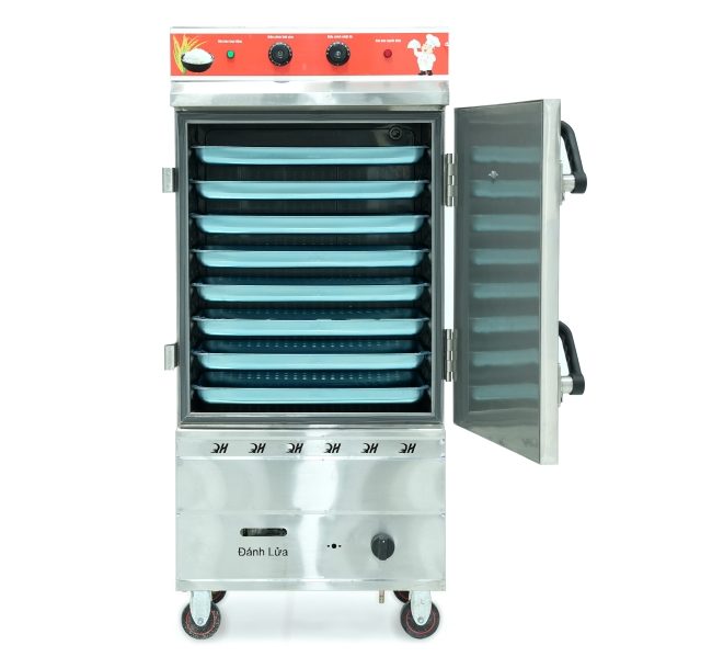 Tủ nấu cơm điện gas 8 khay