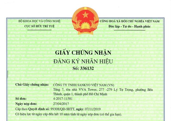 Giấy chứng nhận đăng ký thương hiệu độc quyền