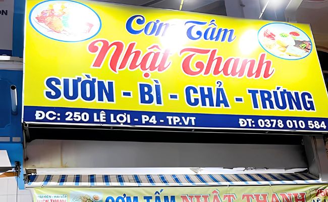 Bảng hiệu cơm tấm Nhật Thanh