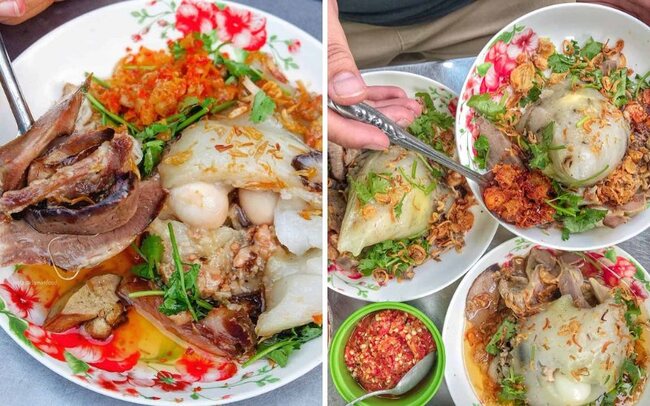 Bánh giò tóp mỡ lòng gà