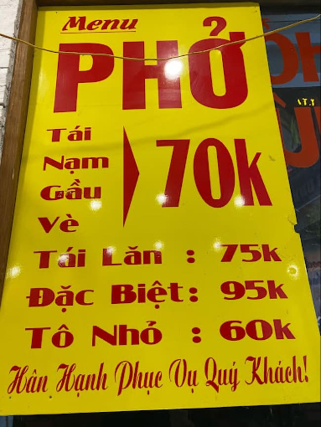 Giá bán tại quán