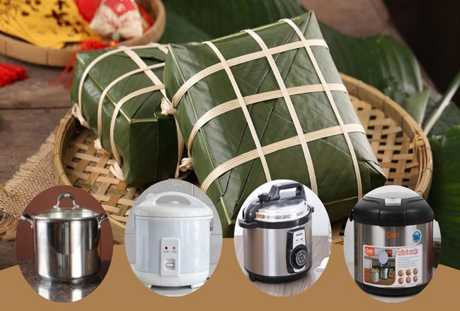 Luộc nồi bánh chưng điện thích hợp khi luộc ít bánh