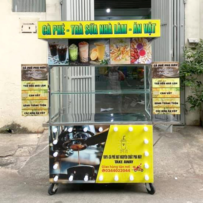 Xe cá viên chiên Nhã inox