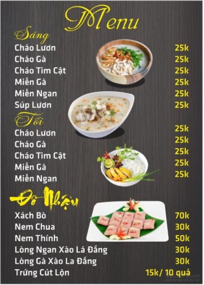 Đa dạng menu phục vụ 