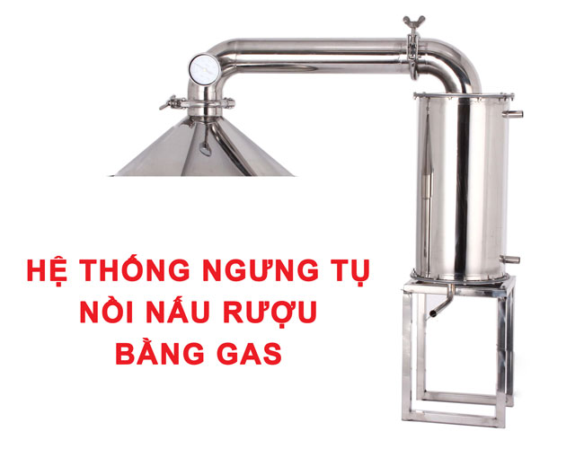 Hệ thống ngưng tụ của nồi nấu rượu bằng gas