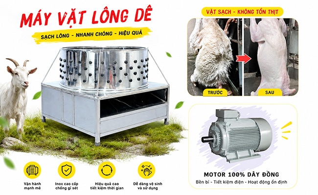 Máy vặt lông dê Quang Huy chất lượng cao