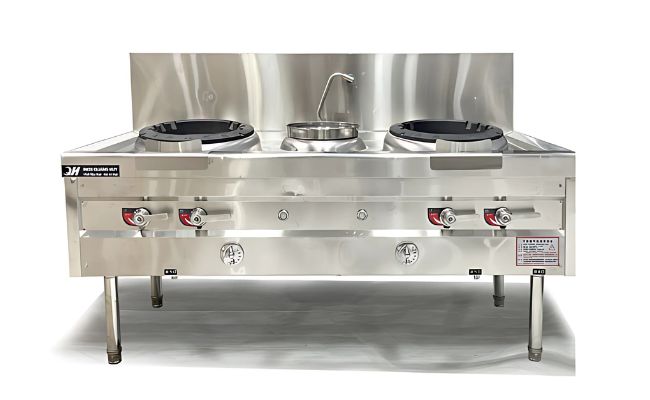 Bếp Á 2 họng gas 1m8 inox dày có quạt thổi 180W 