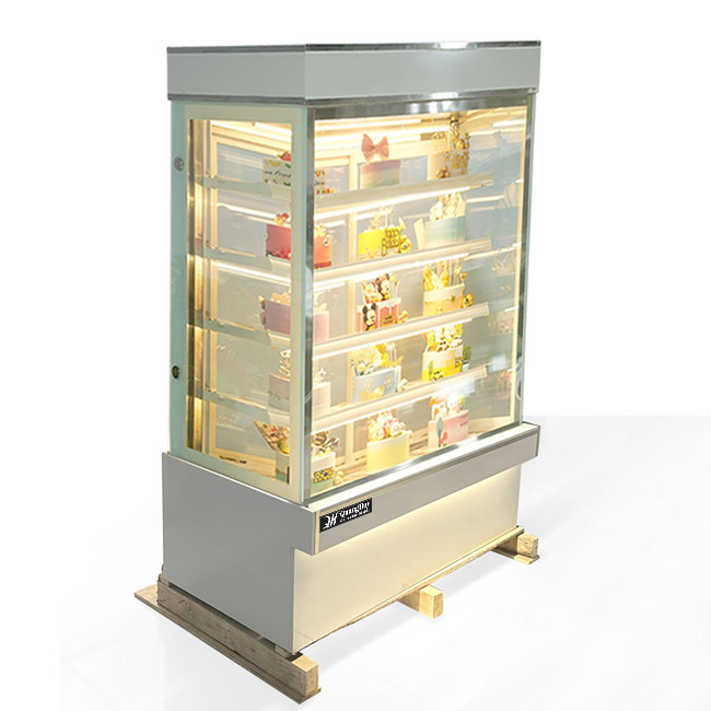 Tủ bánh kem 1m2 kính vuông 5 tầng mới