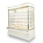 Tủ bánh kem 1m5 kính vuông 5 tầng mới