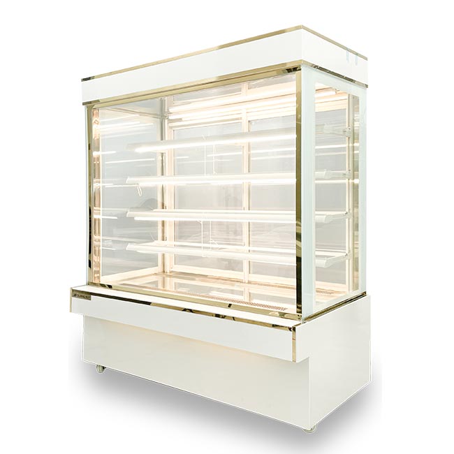 Tủ bánh kem 1m5 kính vuông 5 tầng mới