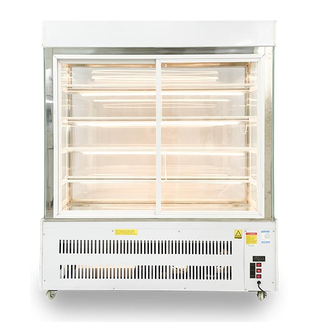 Tủ bánh kem 1m5 kính vuông 5 tầng mới