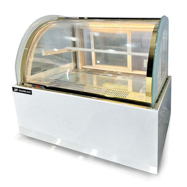 Tủ bánh kem 90cm thiết kế kính cong sang trọng