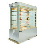 Tủ bánh kem 1m5 kính vuông inox 5 tầng