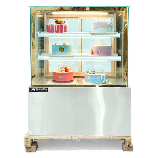 Tủ bánh kem 90cm kính vuông phù hợp với nhiều quy mô