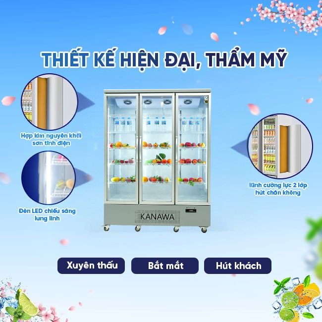 Tủ mát 3 cánh 1500L KW-LC-1500FX