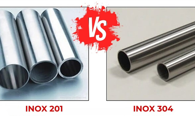 Xem xét màu sắc của inox 201 và 304